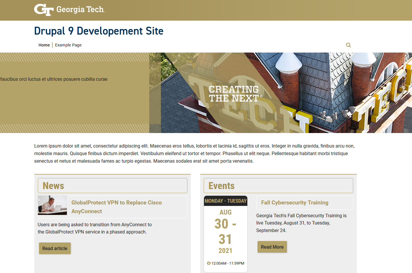 Image of GT site template